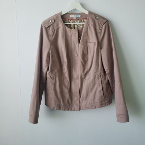 Boden Jackets & Blazers - Boden Collarless Zip Snap Closure Denim Jacket size 12